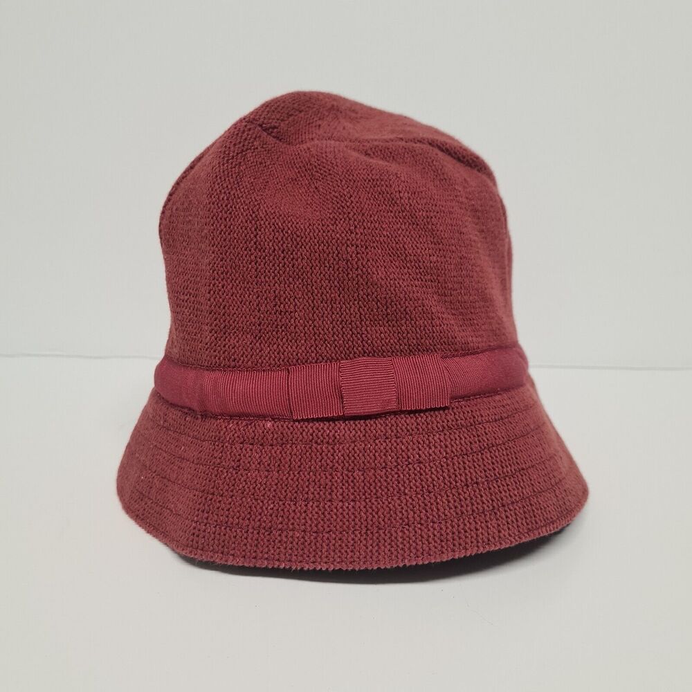 Liz Claiborne Red Bucket Hat Bow Women's One Size Chic Cute Summer